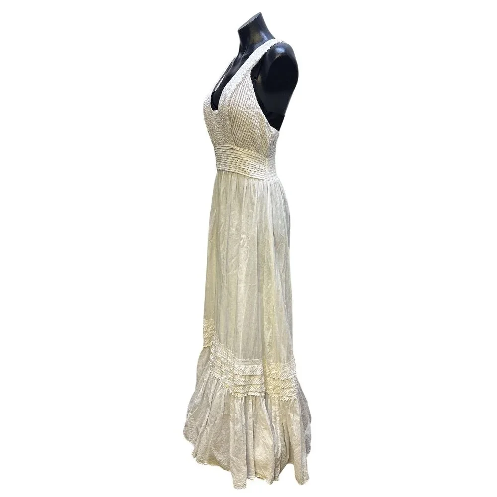 Ramy Brook White Maxi Dress w/Pleated Bodice Size S - Picture 7 of 10